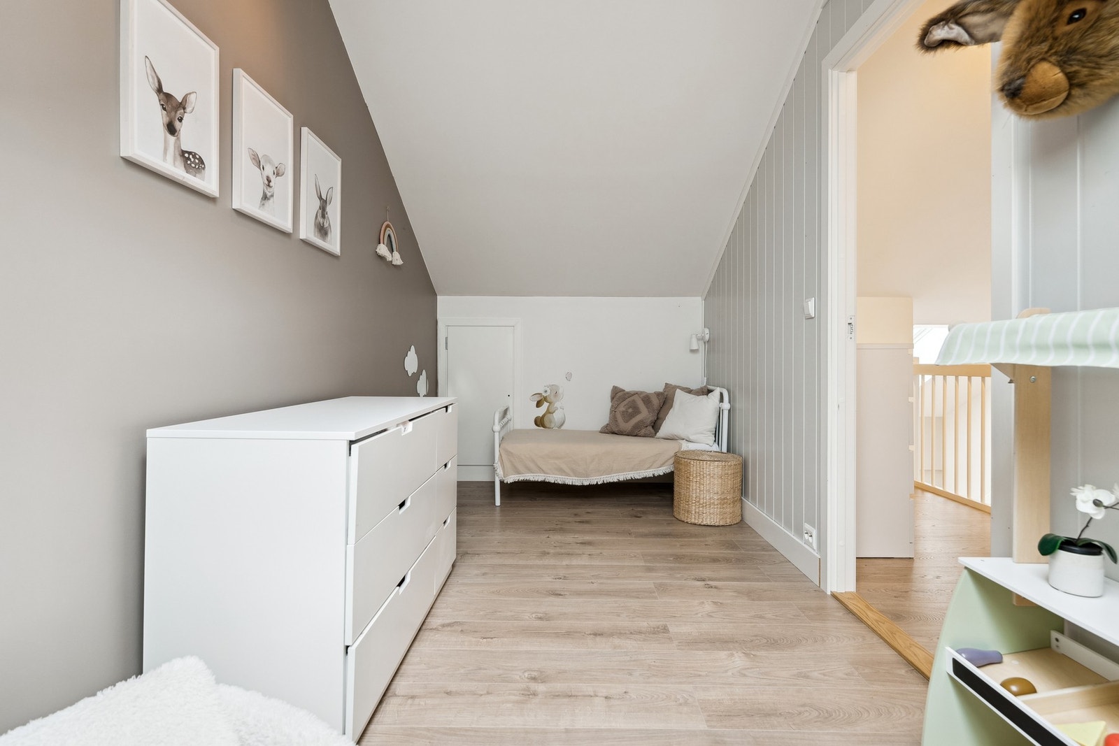 Disponibelt rom på loft innredet som soverom 3. Ikke bruksendret Galleribilde