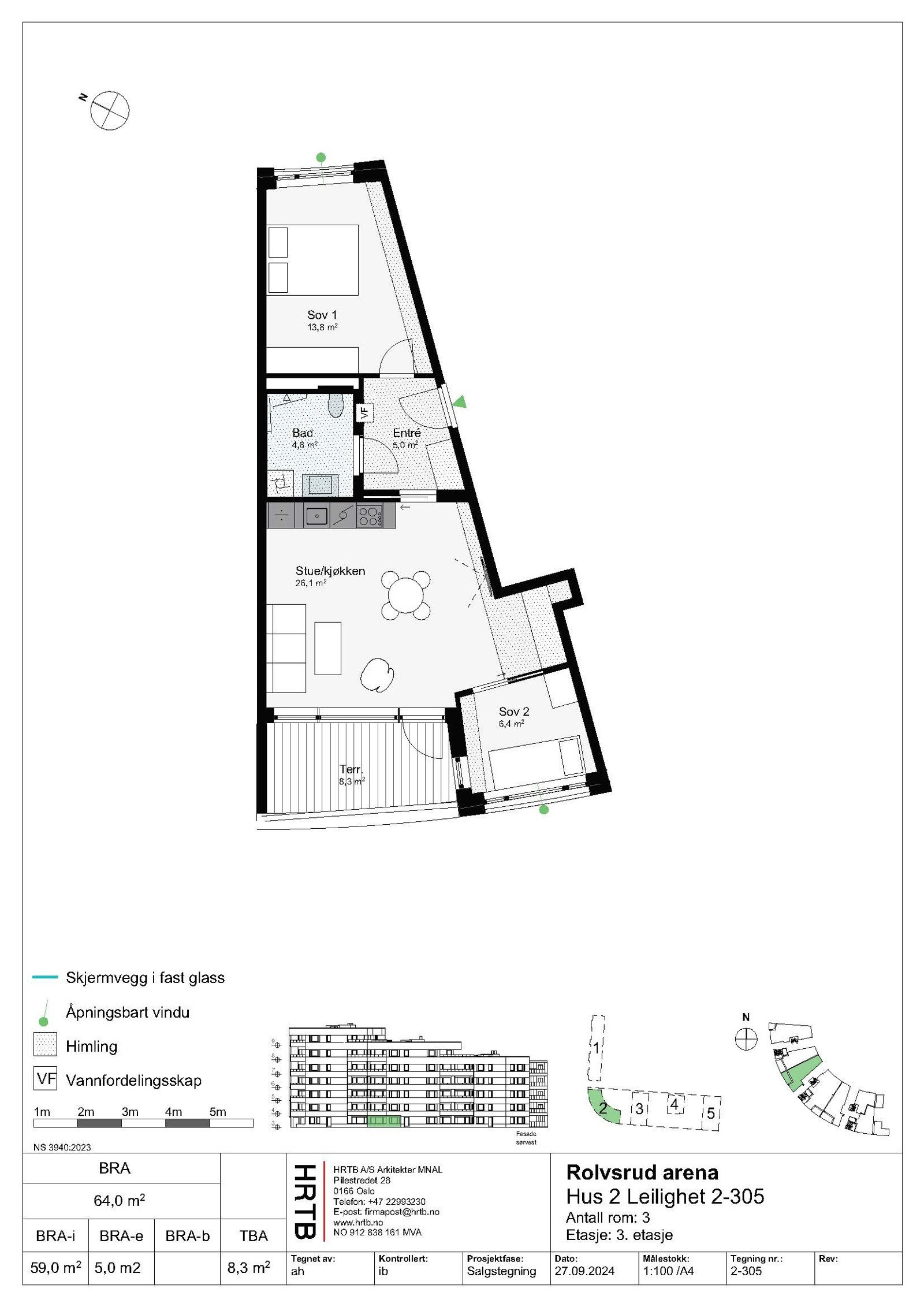 Plantegning - leilighet 305 Galleribilde