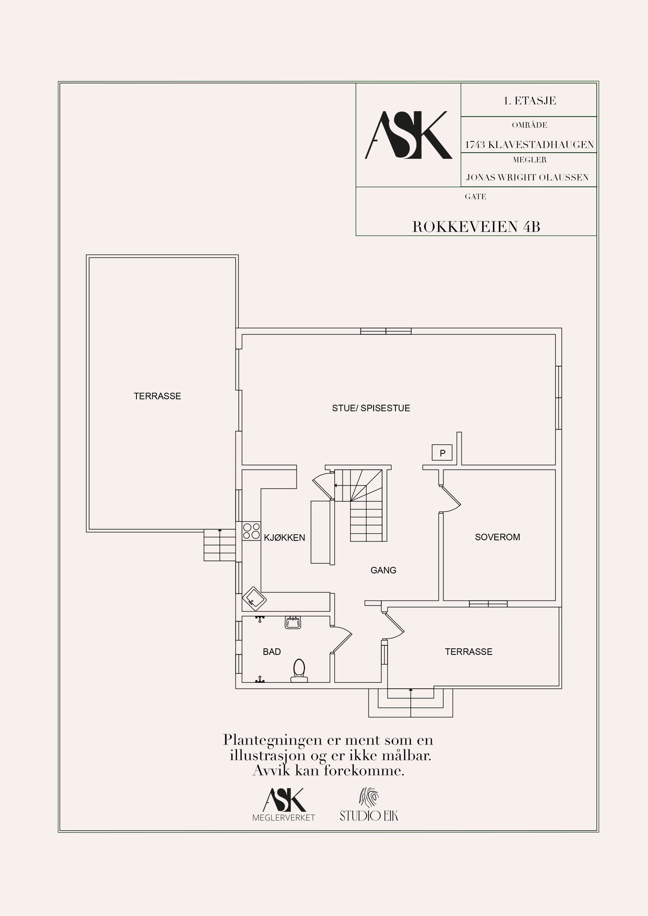 Plantegning 1. etasje Galleribilde