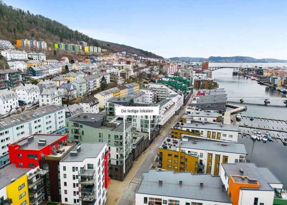 Flyfoto av plassering til lokalene Galleribilde