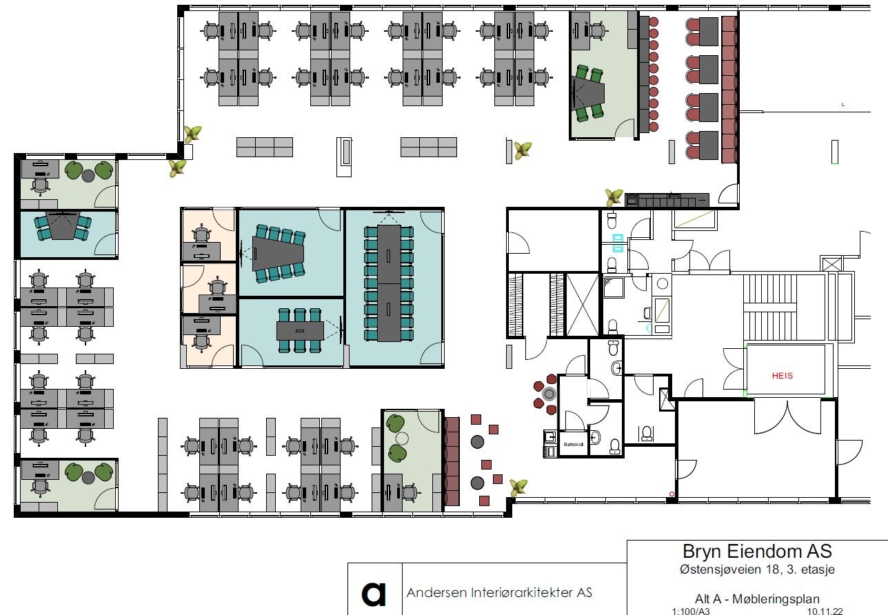 Ledig 3. etg. Forslag til møbleringsplan Galleribilde