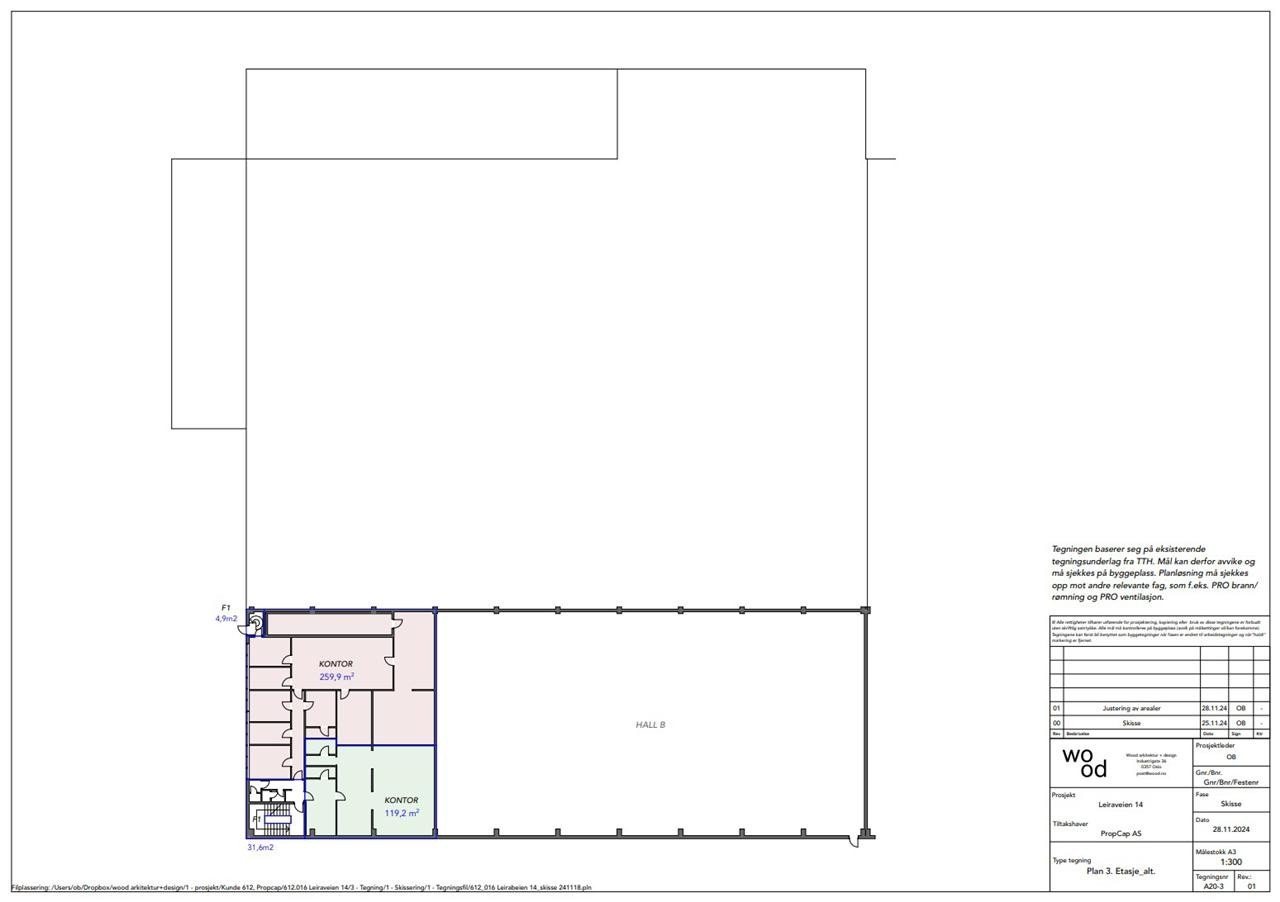 Plan 3. etasje kontor Galleribilde