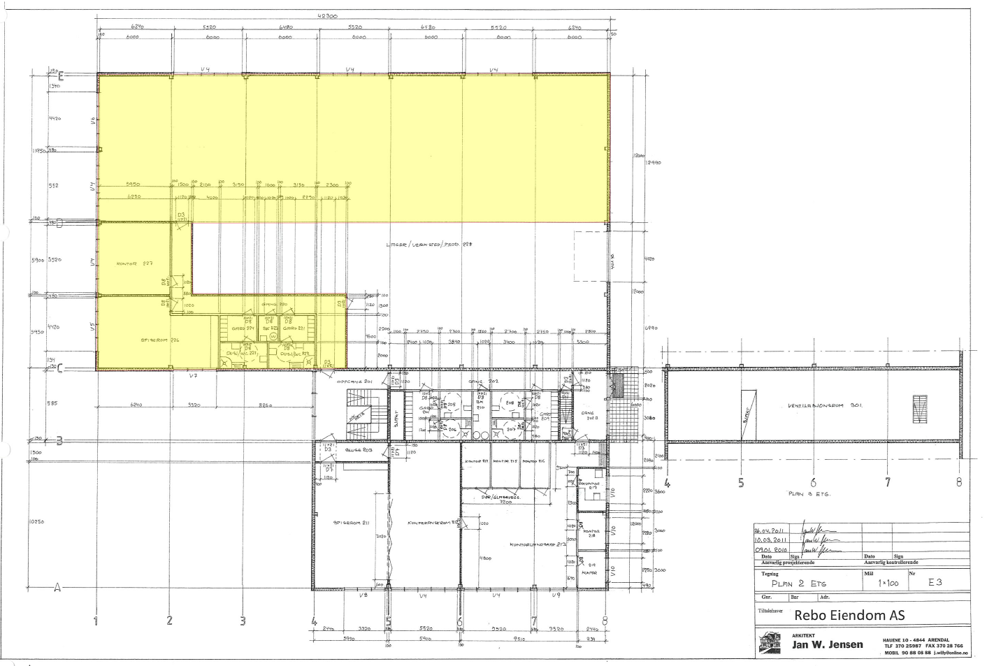 Plantegning areal markert, Mjåvannsvegen 165 Galleribilde