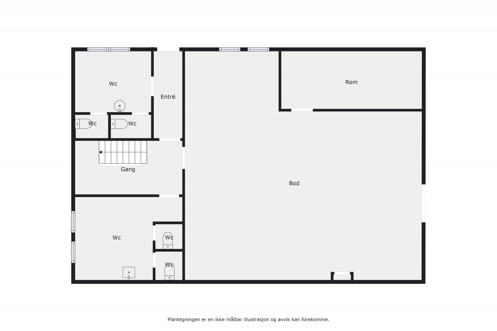Plantegning 1 etg Galleribilde