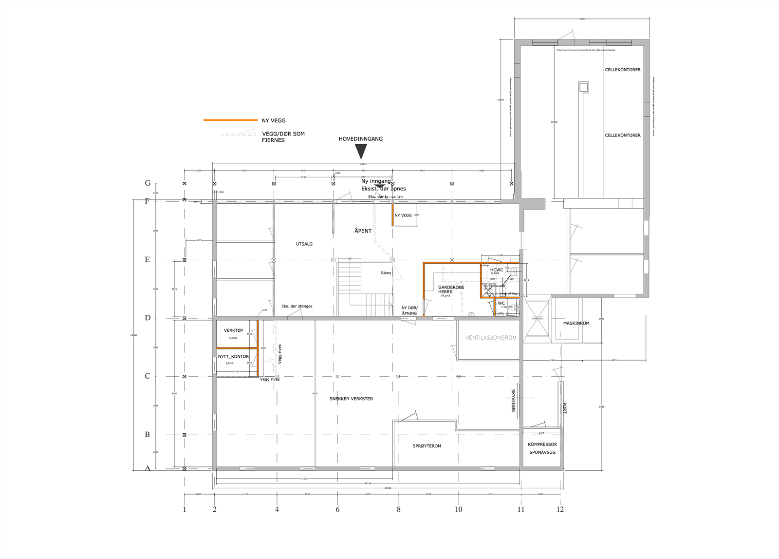 Plantegning 1. etasje Galleribilde