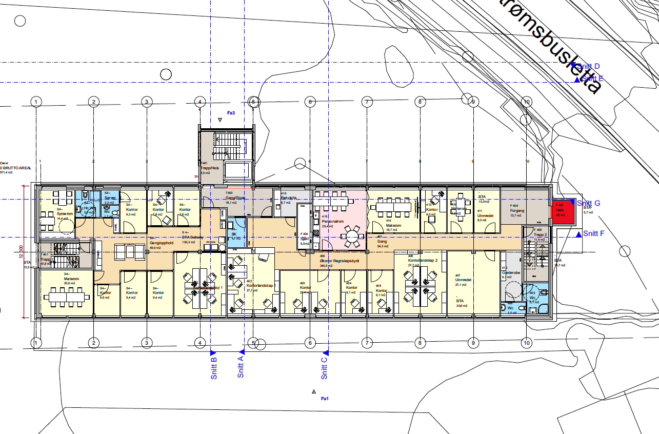 Plan 4. etasje Galleribilde