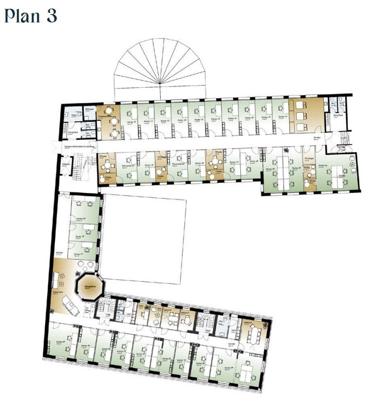 Plantegningene viser foreløpige skisser av ulike muligheter vi ser for oss i kvartalet. Galleribilde