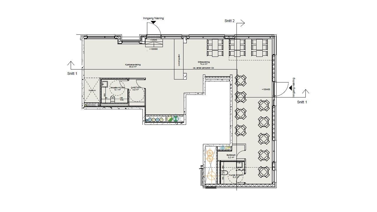 Eksempel på møbleringsplan Galleribilde