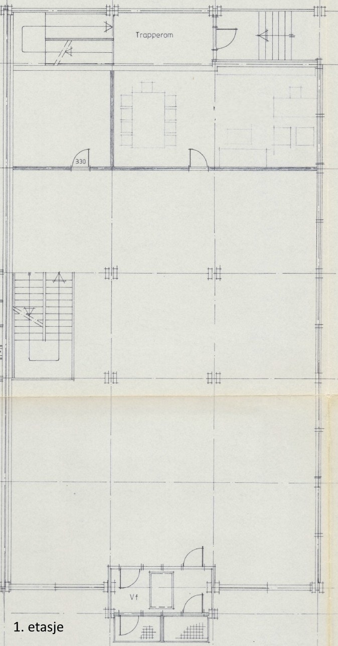Original plantegning 1. etasje (romdeling samsvarer ikke med dagens romløsning) Galleribilde