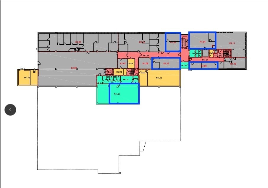 Plantegning - mindre kontorareal tilgjengelig Galleribilde