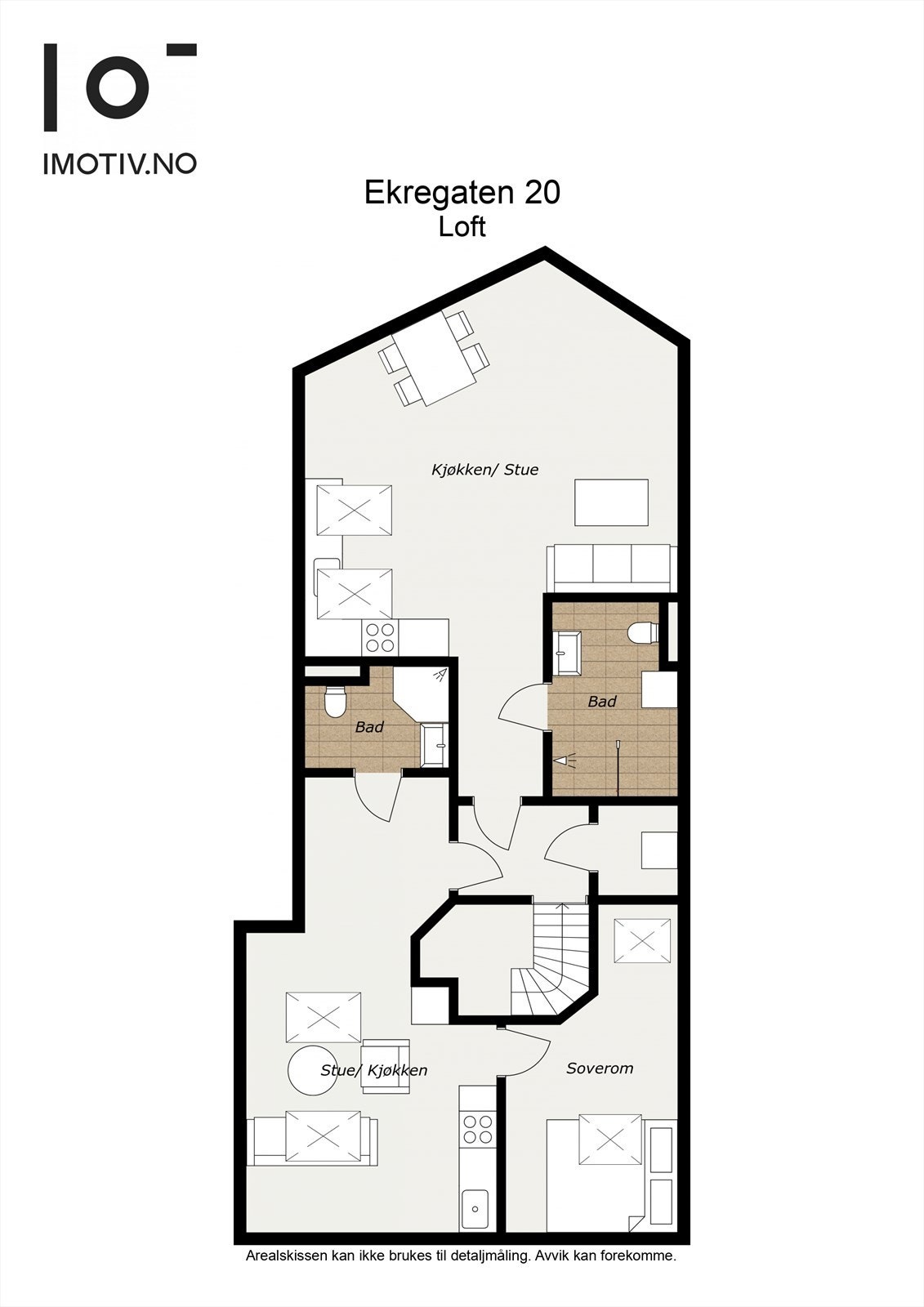 - Plantegning av to leiligheter i loftsetasje (H0301 og H0302) - Galleribilde