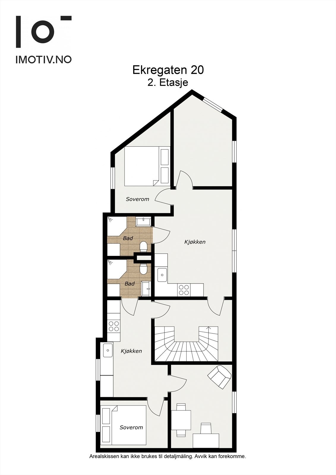 - Plantegning av to leiligheter i 2. etasje (0201 og H0202) - Galleribilde