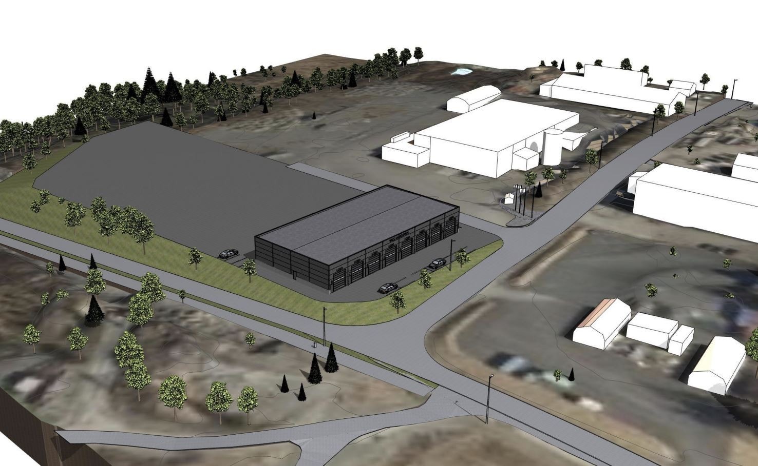 Lagerbygg plassert på tomt Galleribilde