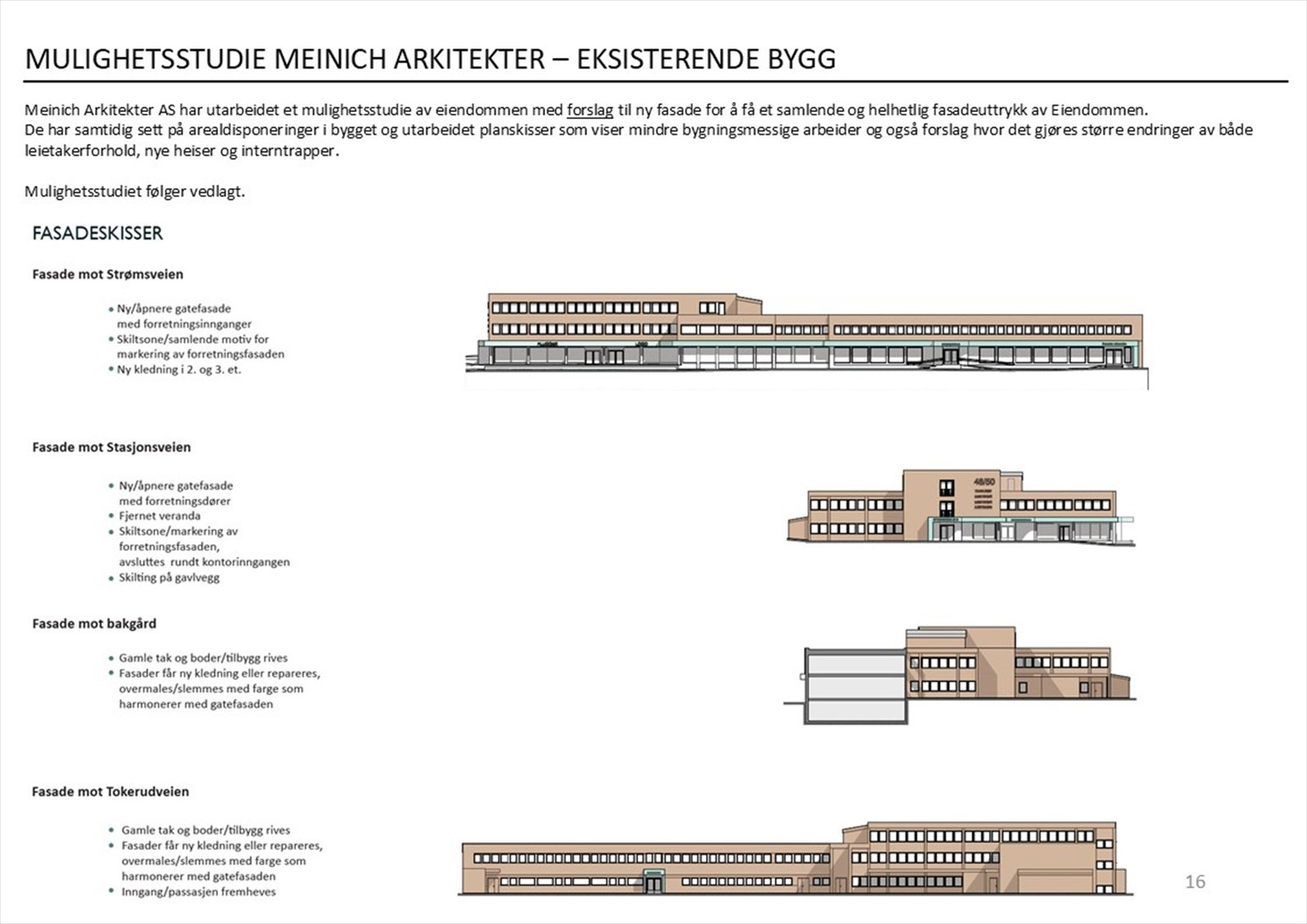 Mulighetsstudie - oppgradering av fasader. Galleribilde