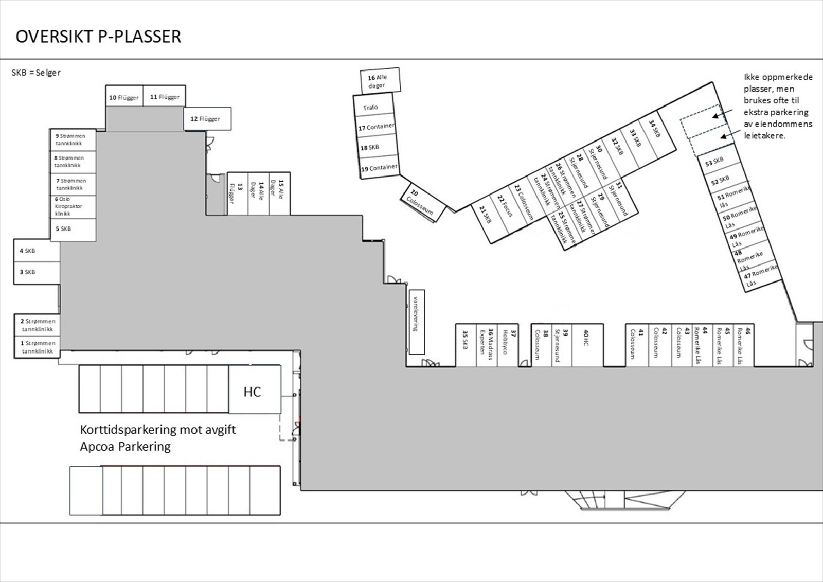 Oversikt p-plasser. Galleribilde