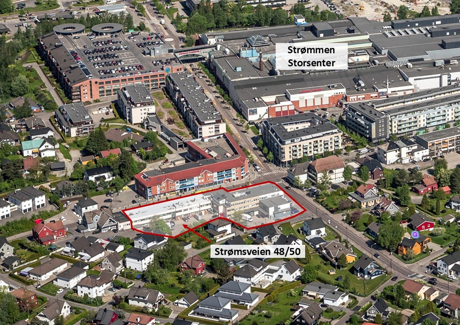 Attraktiv kontantstrømseiendom ved innkjøringen til Strømmen sentrum. Betydelig utviklingspotensial. Galleribilde
