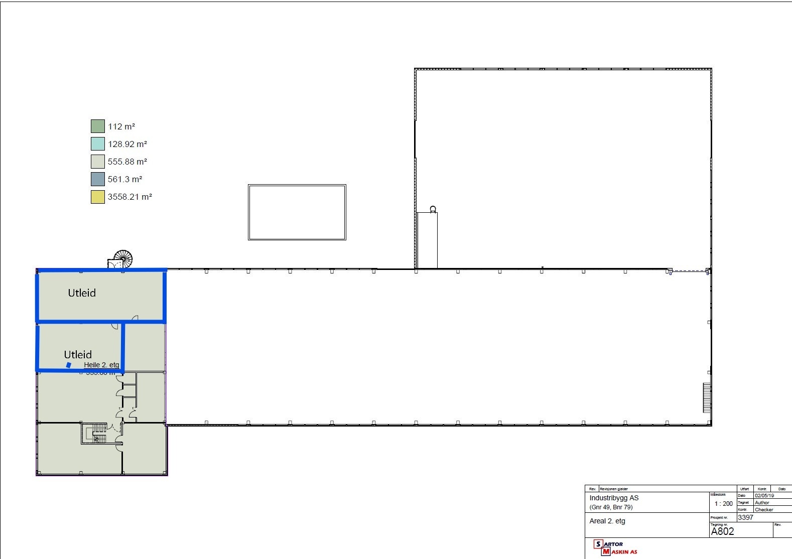 2. etasje er i dag delvis utleid til LIVE2LEARN opplæringskontorer.
Resten av arealet er ledig for utleie. Estimert areal er ca. 450
Kvm. Galleribilde