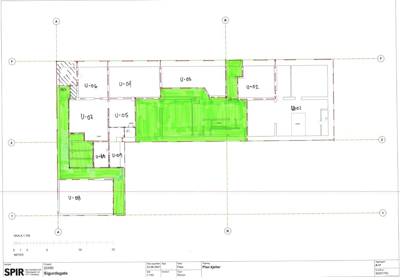 Plantegning kjeller Galleribilde