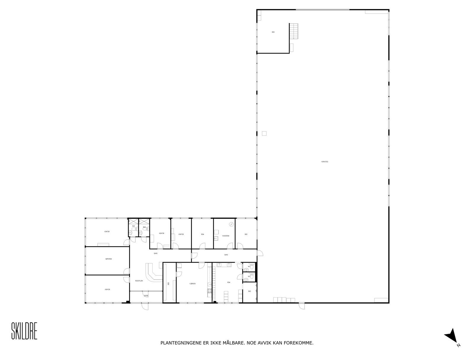Plantegning verksted med industrihall Galleribilde