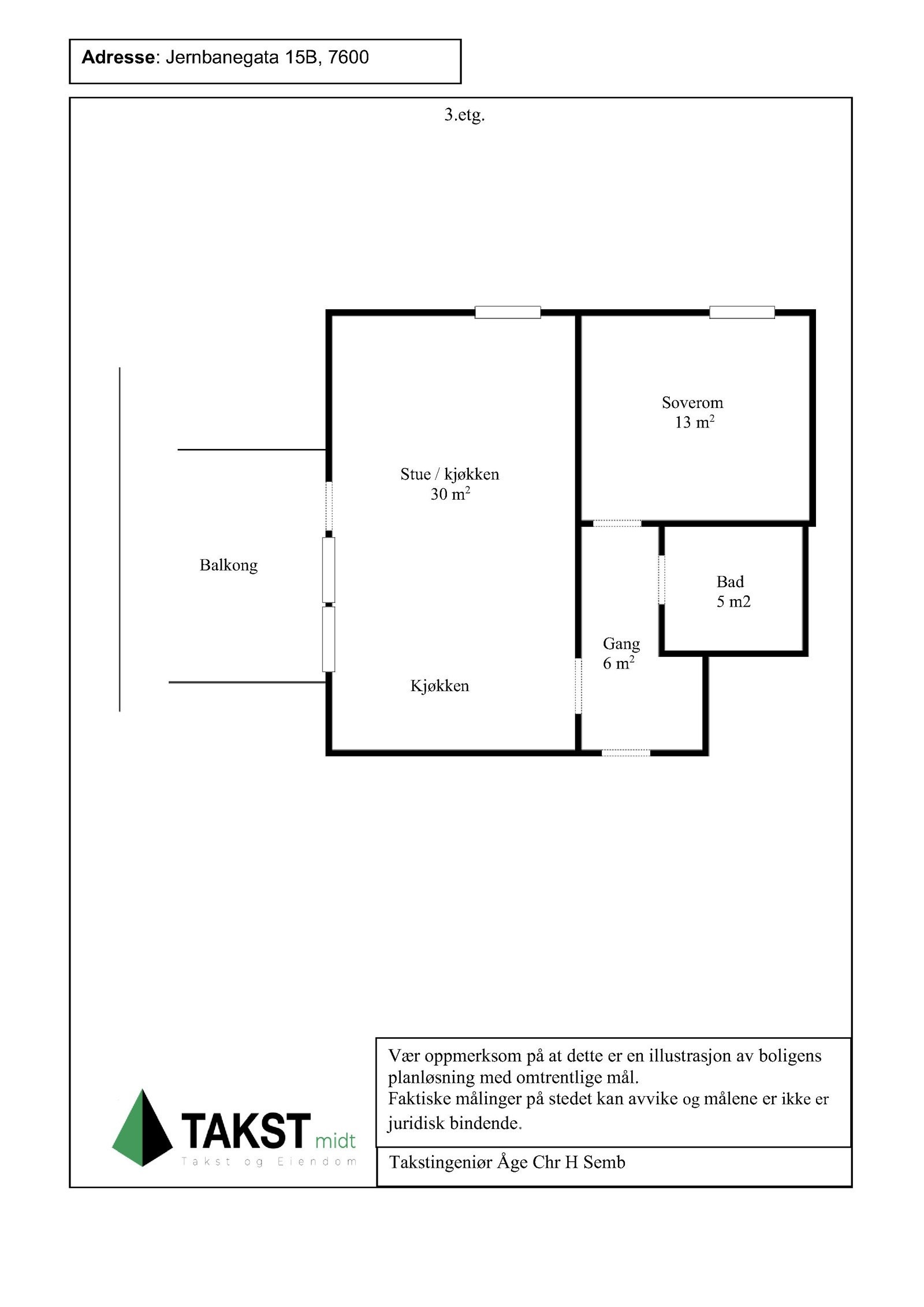 Planskisse, Jernbanegata 15B Galleribilde