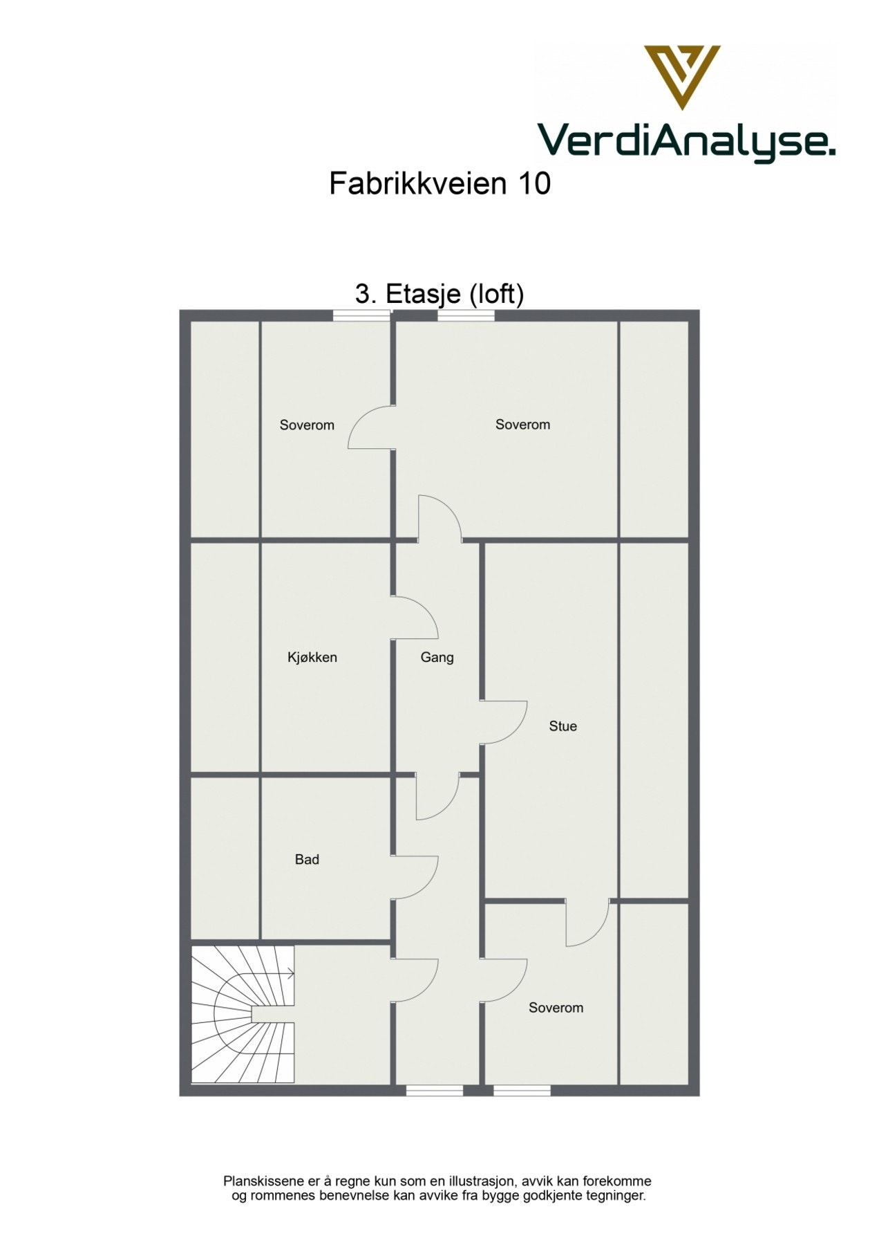 Plantegning 3. etasje Galleribilde