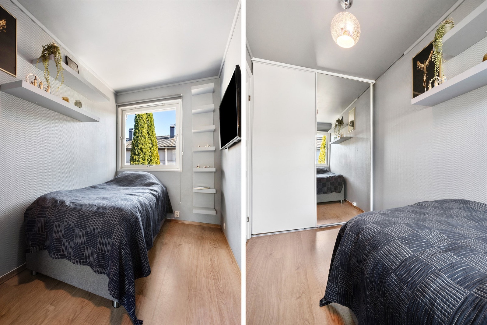 Soverom med skyvedørsgarderobe Galleribilde