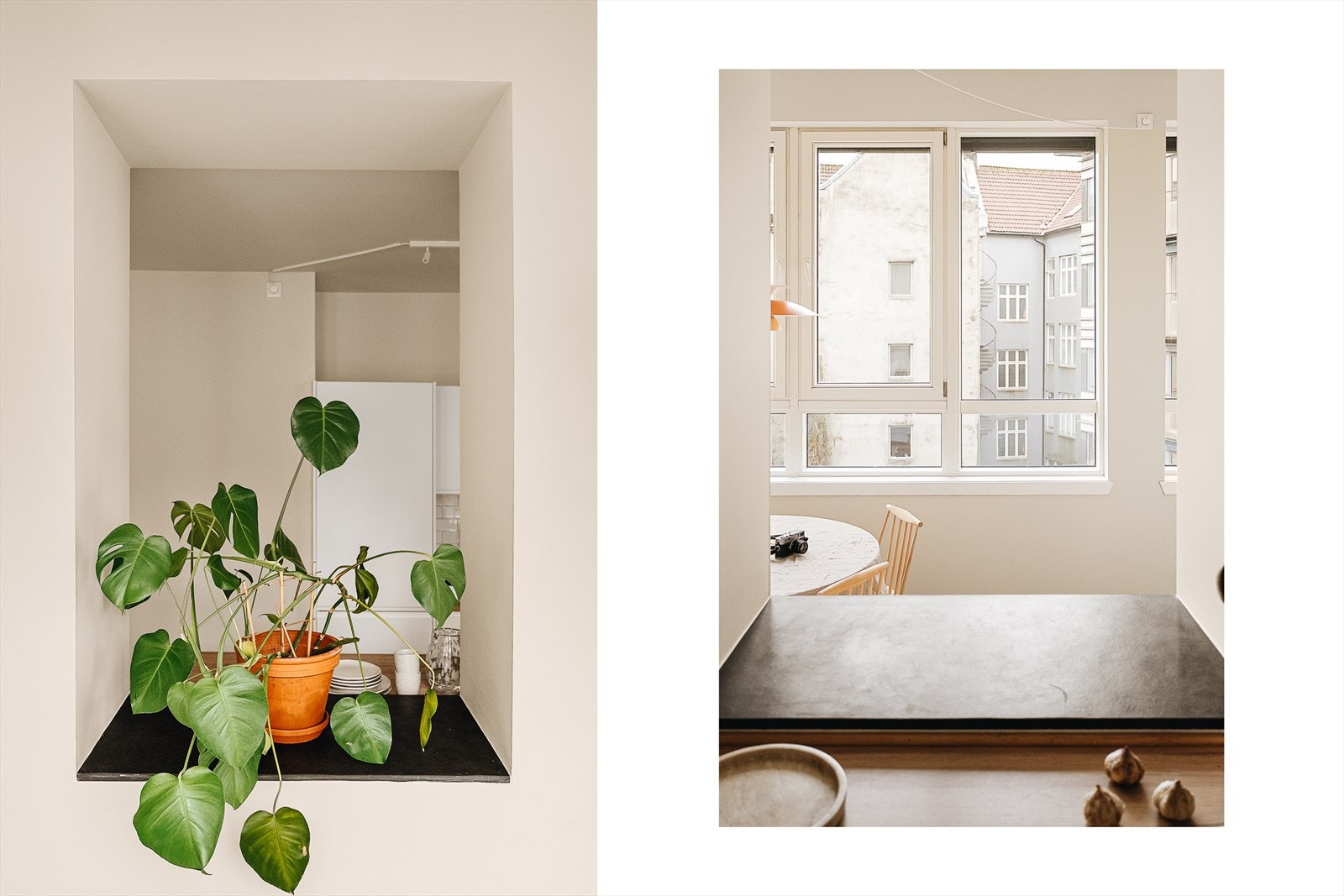 Fra kjøkken er det praktisk åpning til spisestue. Som en god vert kan man her kokkelere på kjøkkenet og holde gjestene med selskap samtidig. Galleribilde