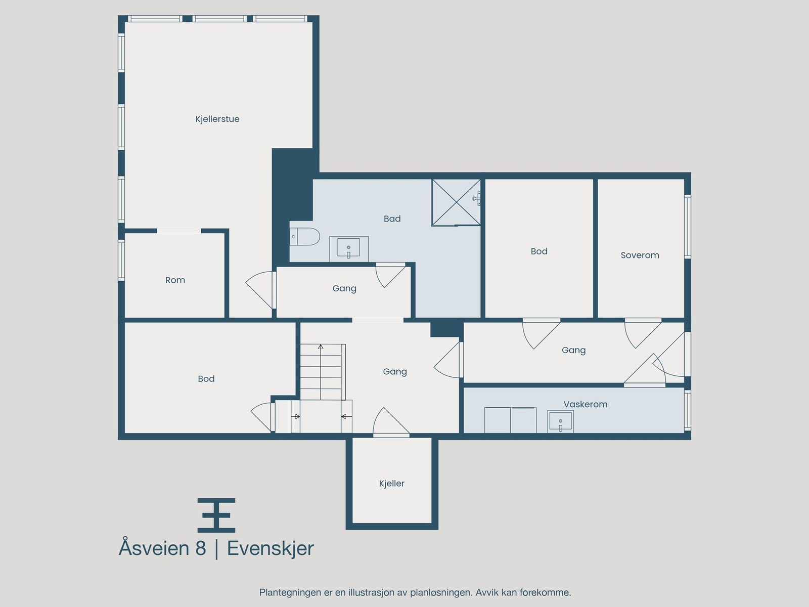 Plantegning kjelleretasje Galleribilde