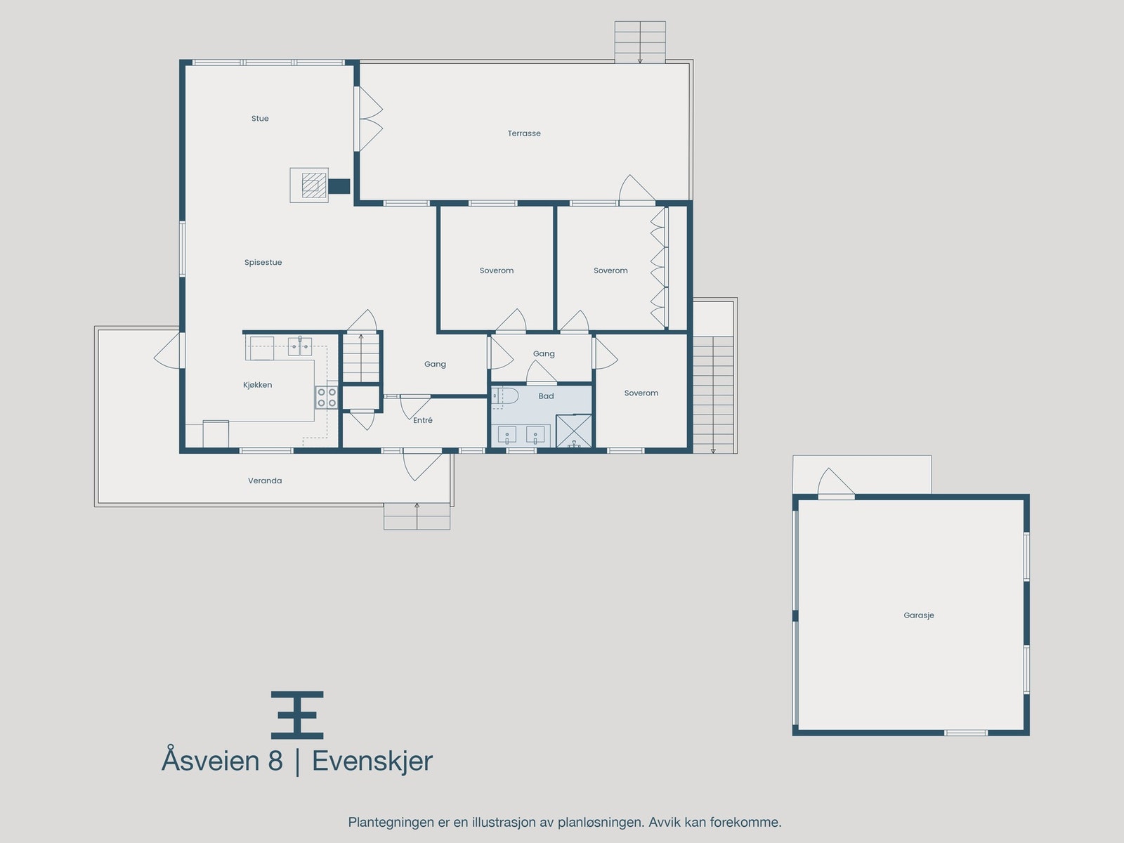 Plantegning 1. etasje Galleribilde