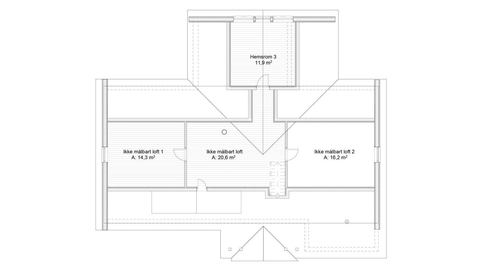 Plantegning hems - Hemsrommene velger mange å benytte til soverom. Galleribilde