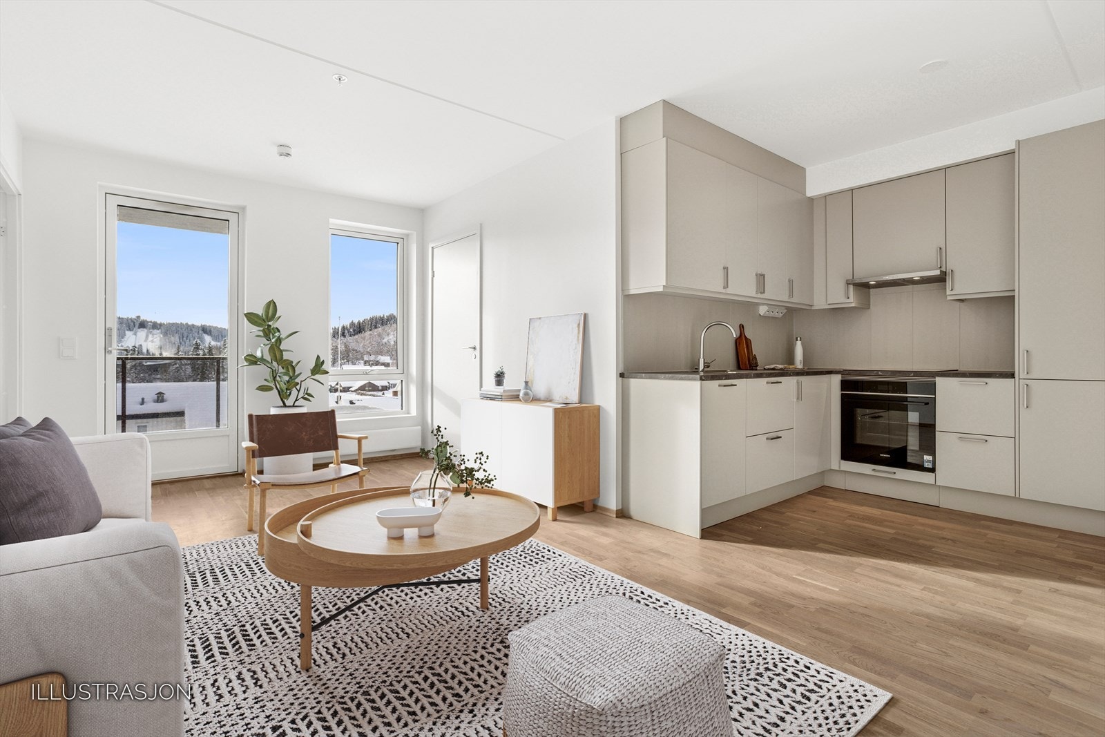 Velkommen til Nils Uhlin Hansens veg 8 og Stavset Altura. Bilde er stylet digitalt. Galleribilde