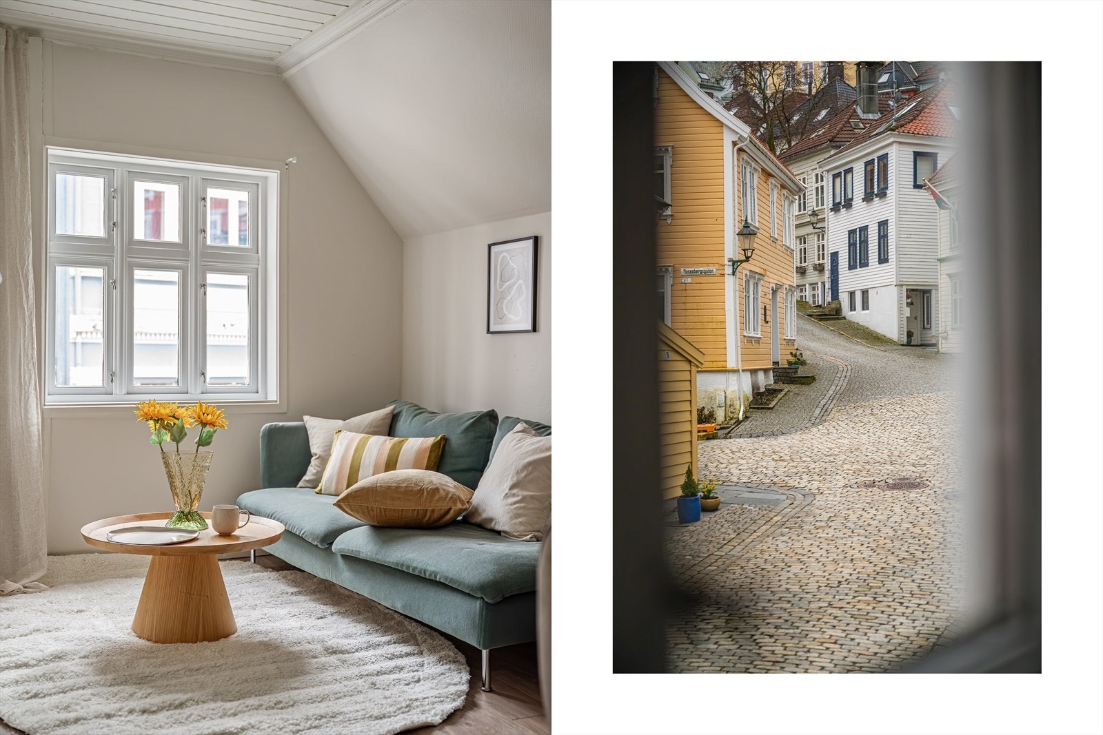 - Et frittliggende, historisk Bergenhus over 2 plan + hems, beliggende i et sjarmerende smau - Galleribilde