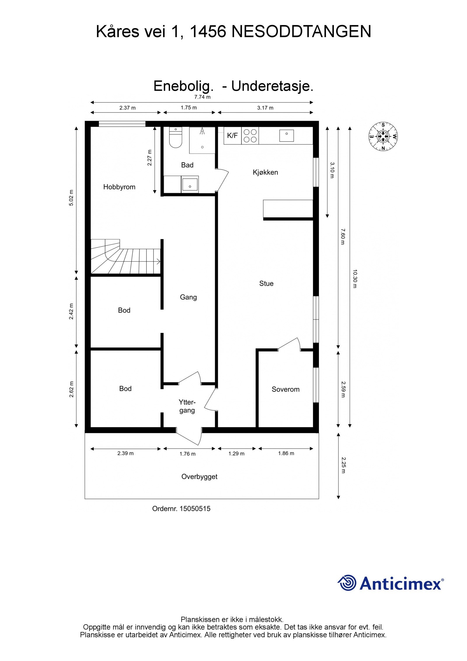 Plantegning underetasje. Galleribilde