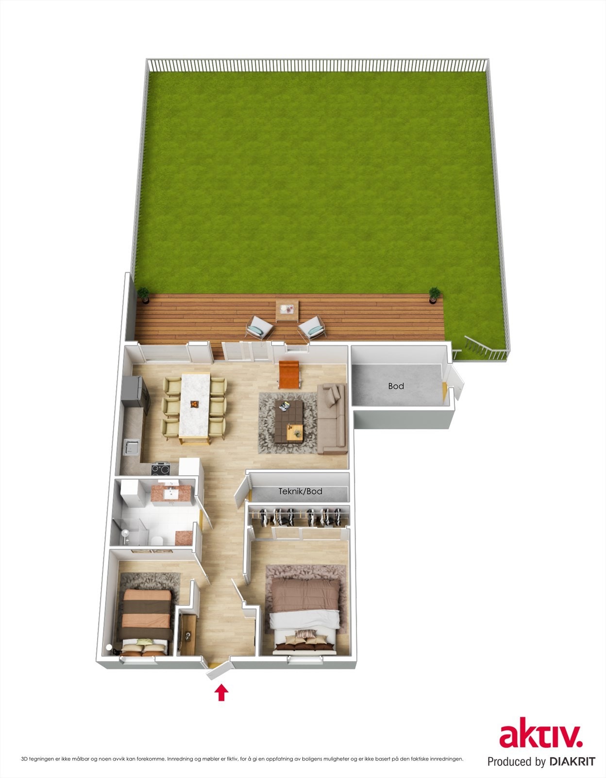 3d plantegning Galleribilde