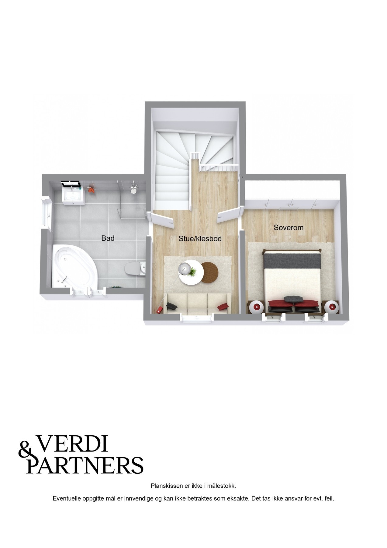 Plantegning 2.etg. - Kan avvike fra de faktiske forhold. Galleribilde