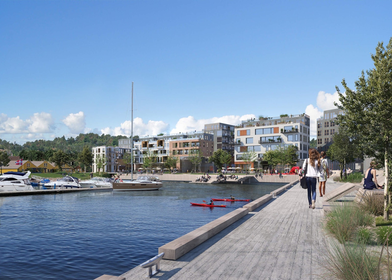 Nye kystbyen Slemmestad. Planlagt ferdig ca 2027 (byggetrinn 1) Galleribilde