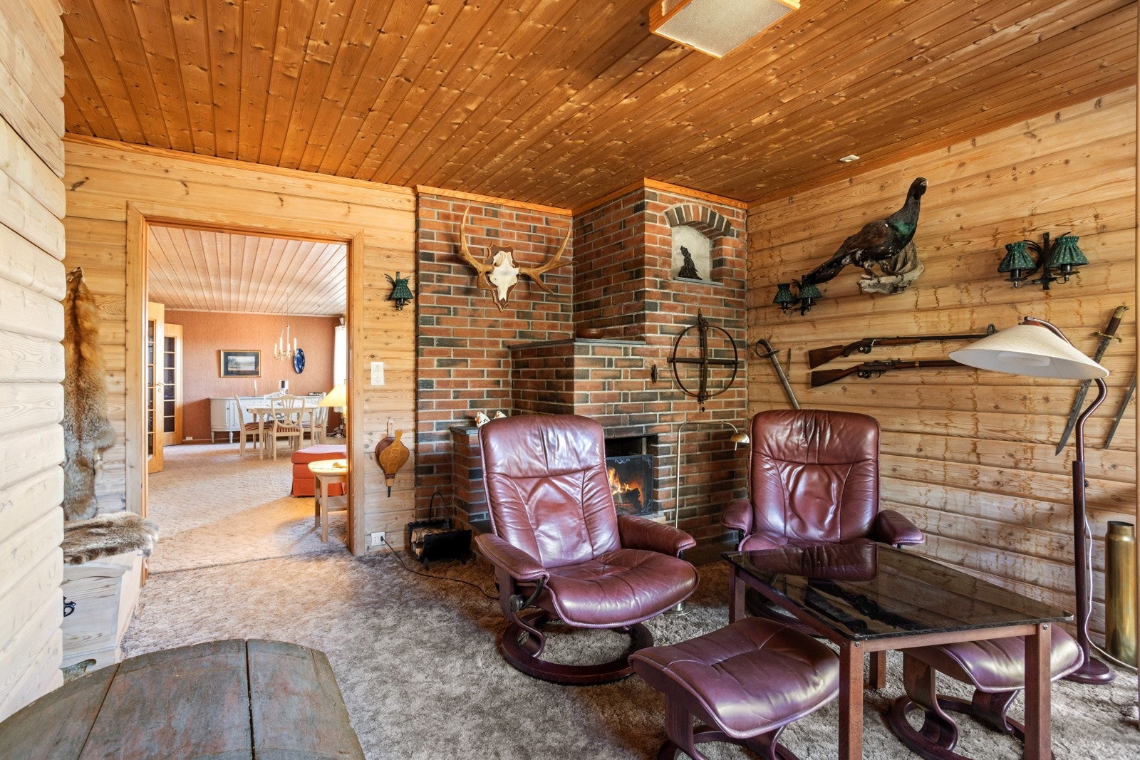 Separat TV-stue med peis. Galleribilde