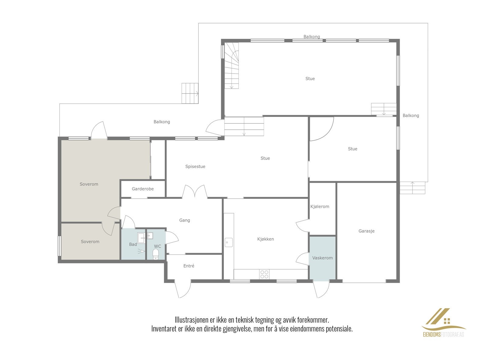 Plantegning 1. etasje. Galleribilde