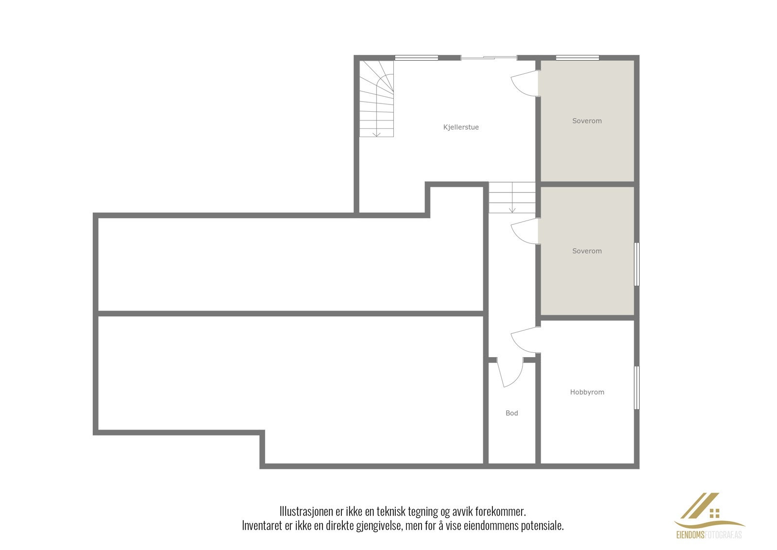 Plantegning underetasje. Galleribilde