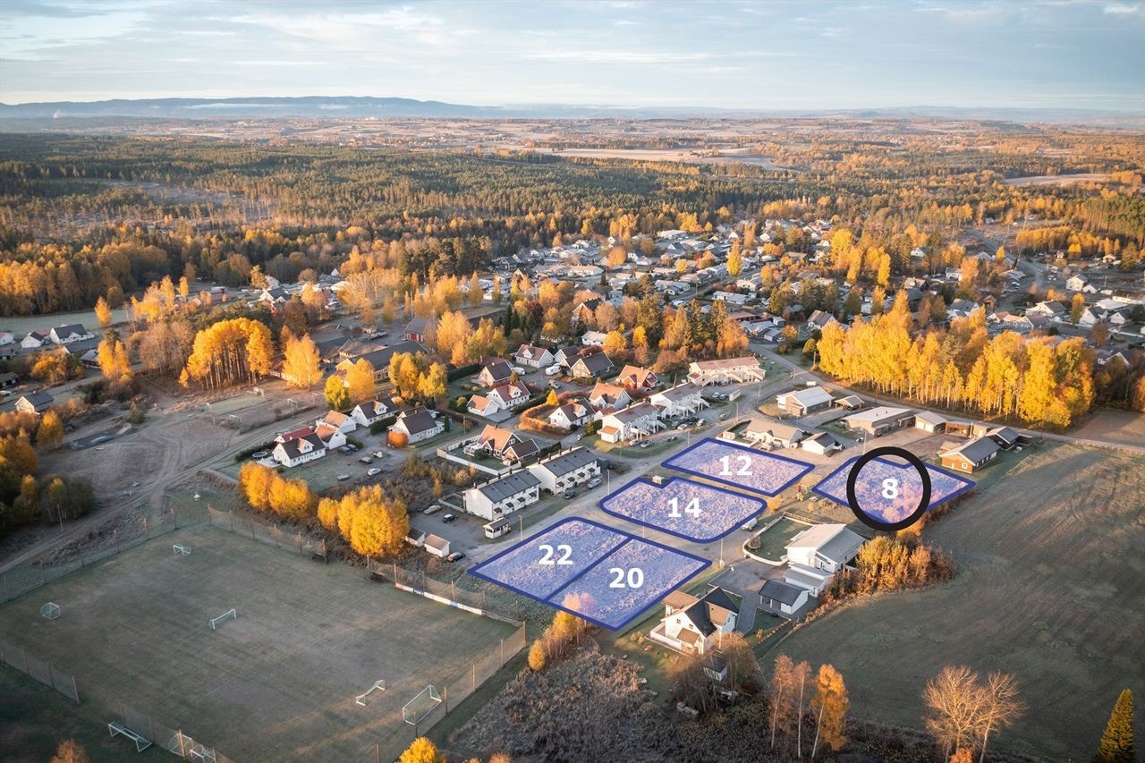 Oversiktsbilde. Tomter markert med sort ring er solgt Galleribilde