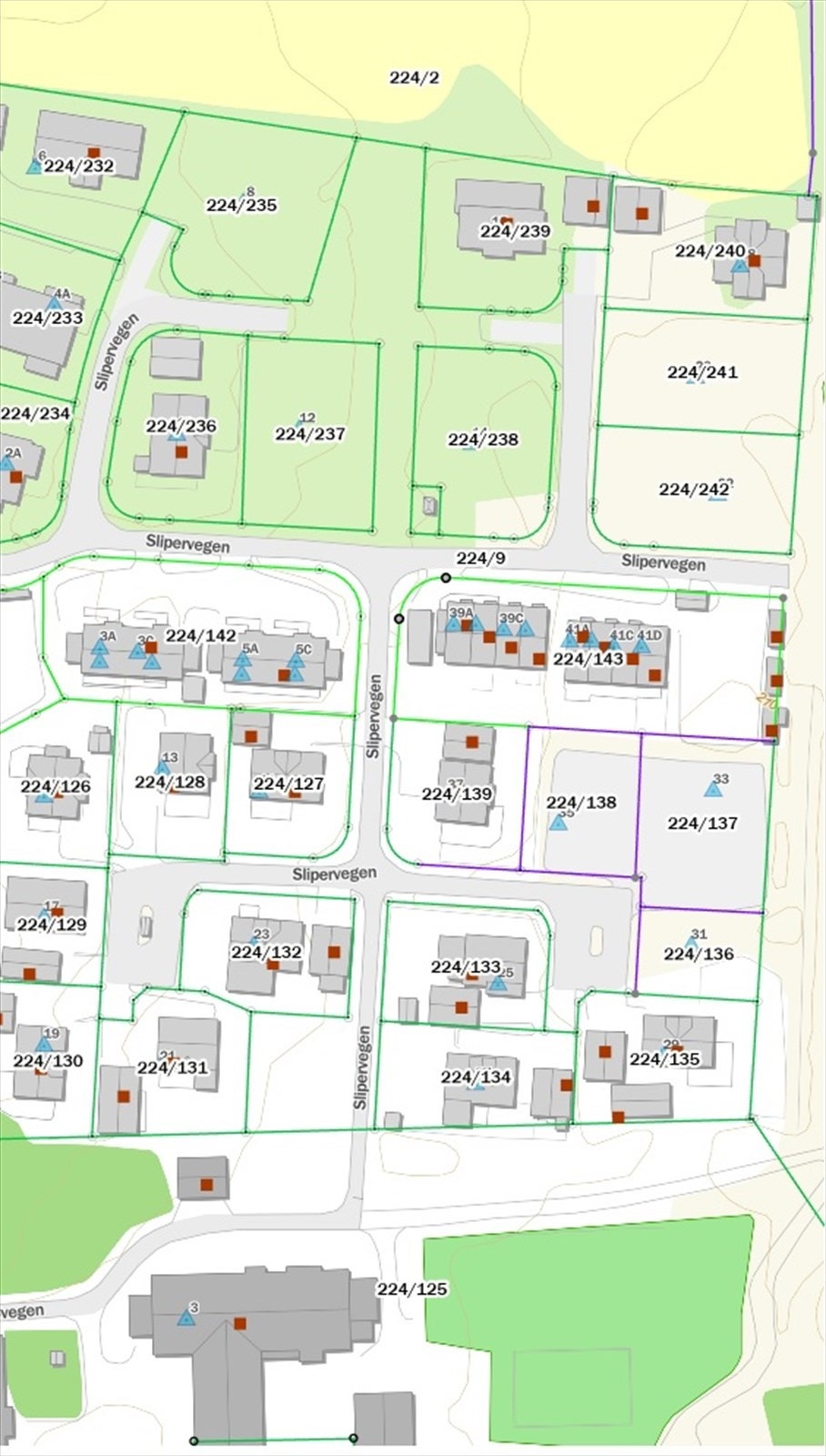 Situasjonskart Slipervegen. Galleribilde