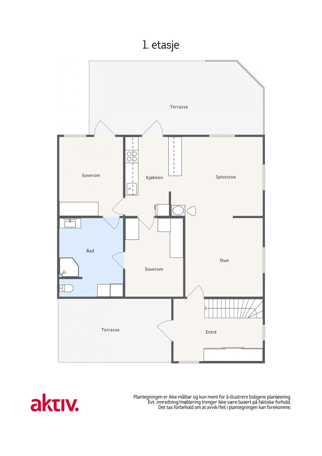 Plantegning 1. etasje Galleribilde