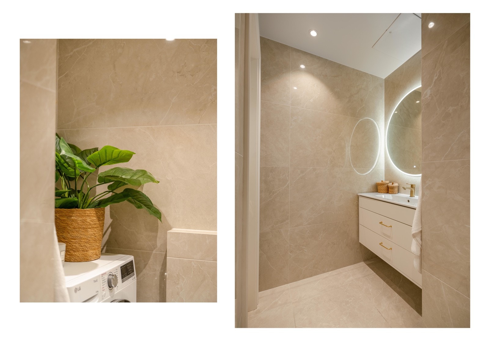 Det er plass og opplegg for vaskemaskin. Og trommel. Galleribilde