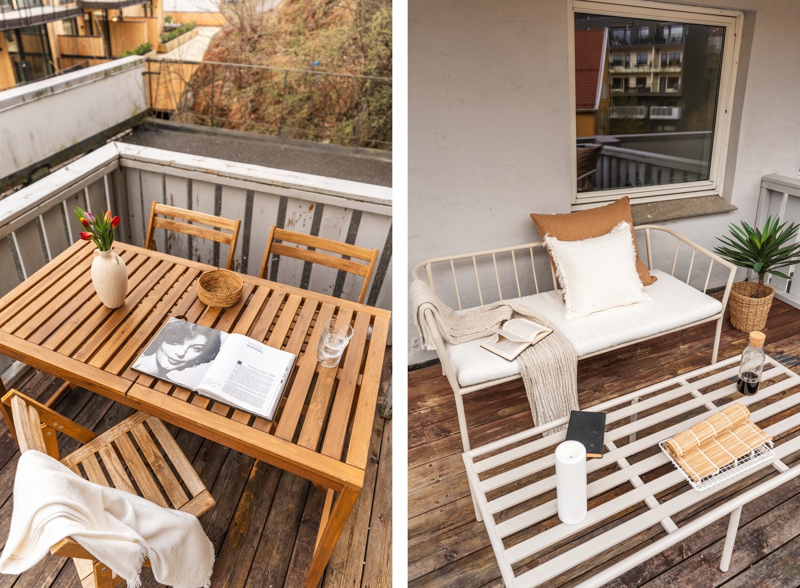 Rikelig plass til møblering av grill og utemøbler. Rekkverkene blir malt før visning. Galleribilde