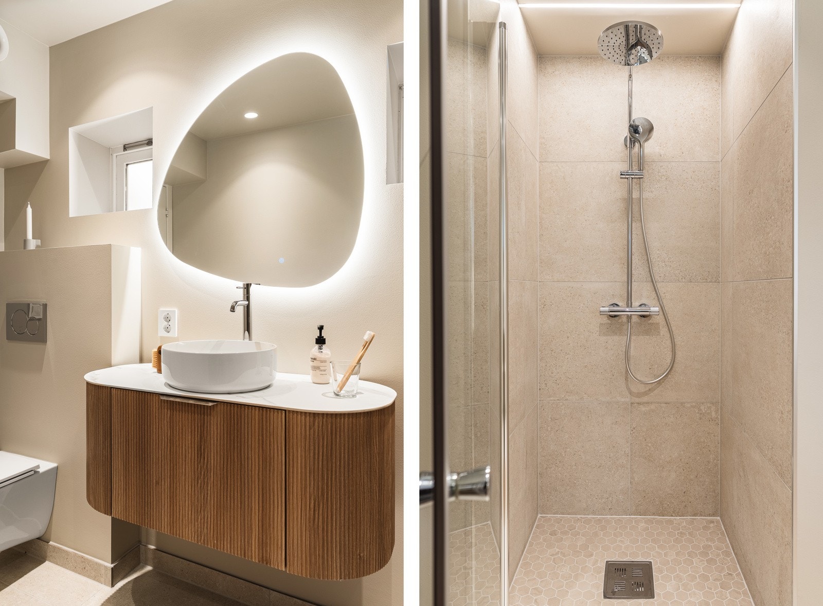 Selvfølgelig varme i gulv og opplegg for vaskemaskin/tørketrommel. Galleribilde