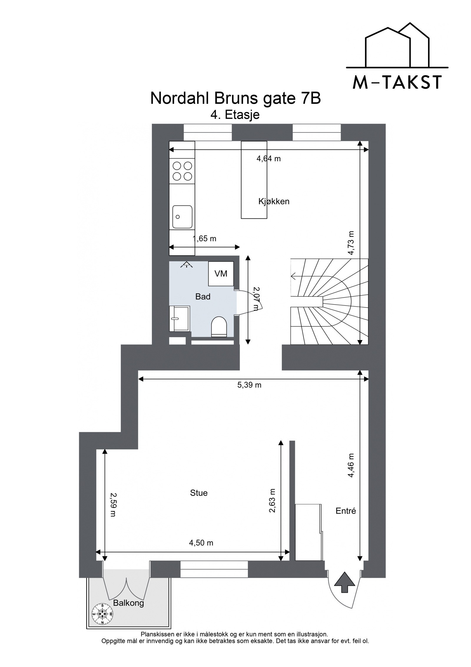 Plantegning - Nordahl Bruns gate 7B Galleribilde