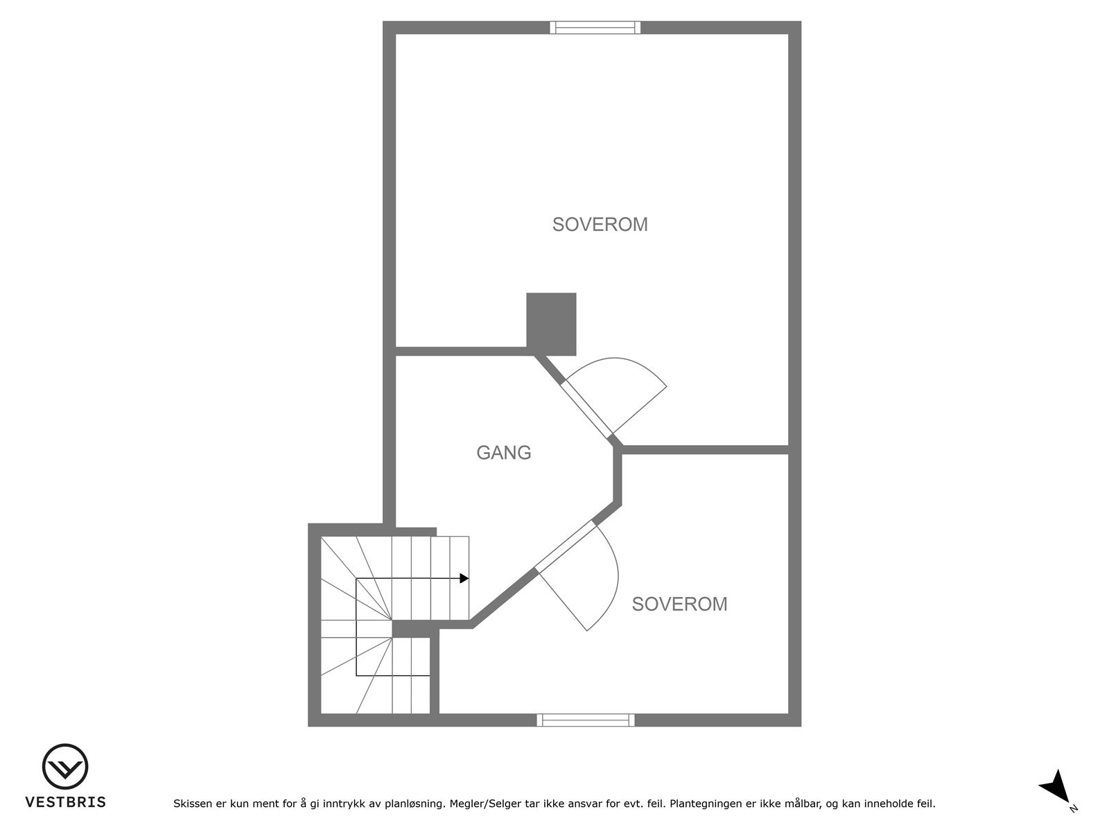 Plantegning loftsetasjen. Galleribilde