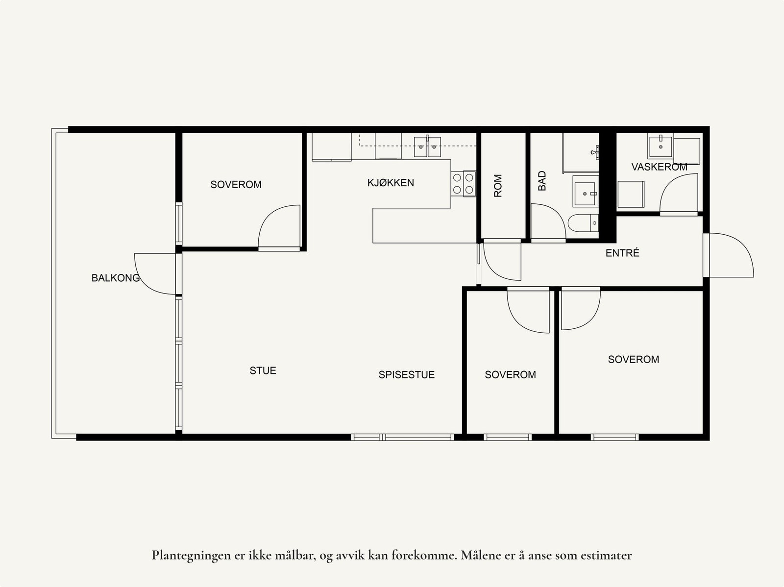 Plantegning. Det er i tillegg en svært romslig bod, samt parkeringsplass. Galleribilde
