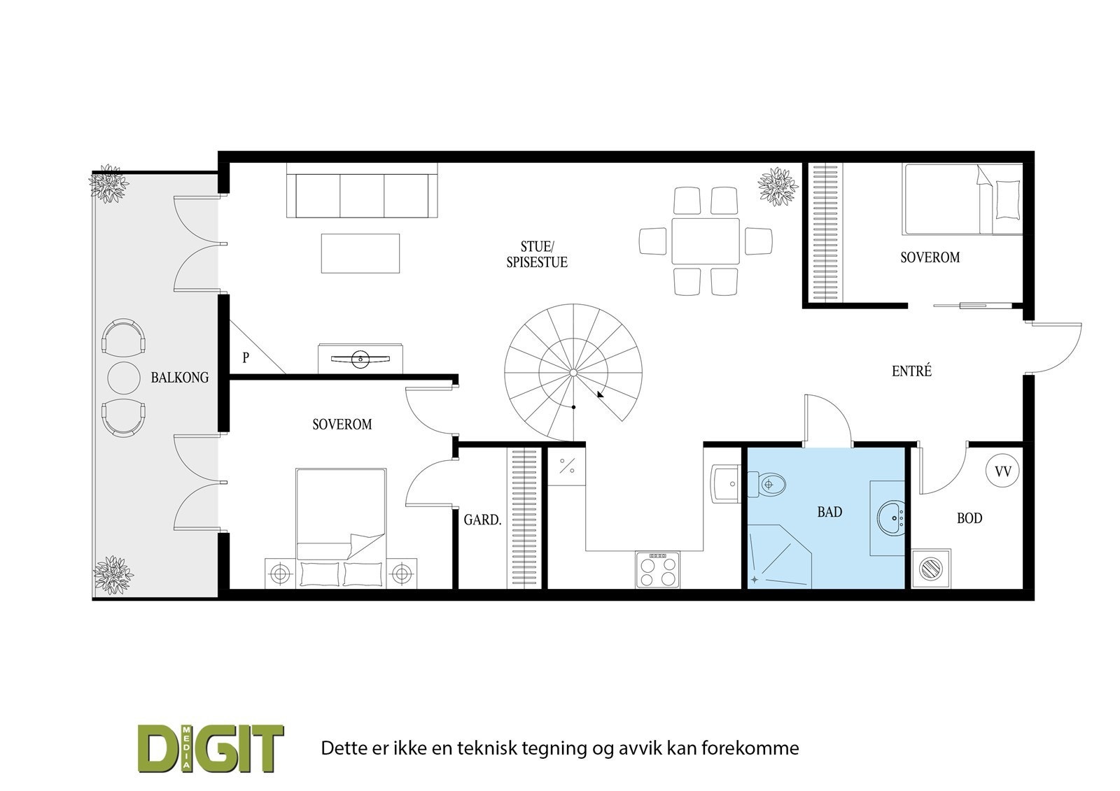 Plantegning 4.etasje Galleribilde