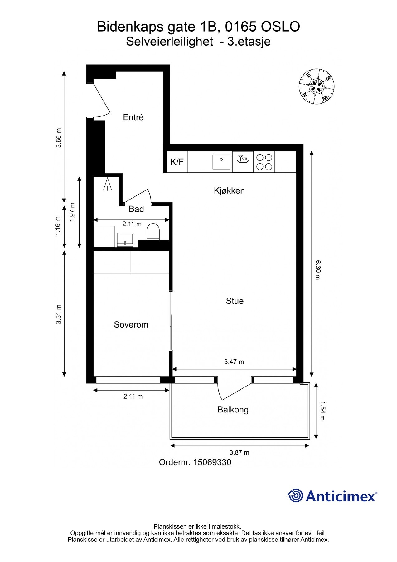 Svært god planløsning. Beliggende i 2.etg (heis) Galleribilde